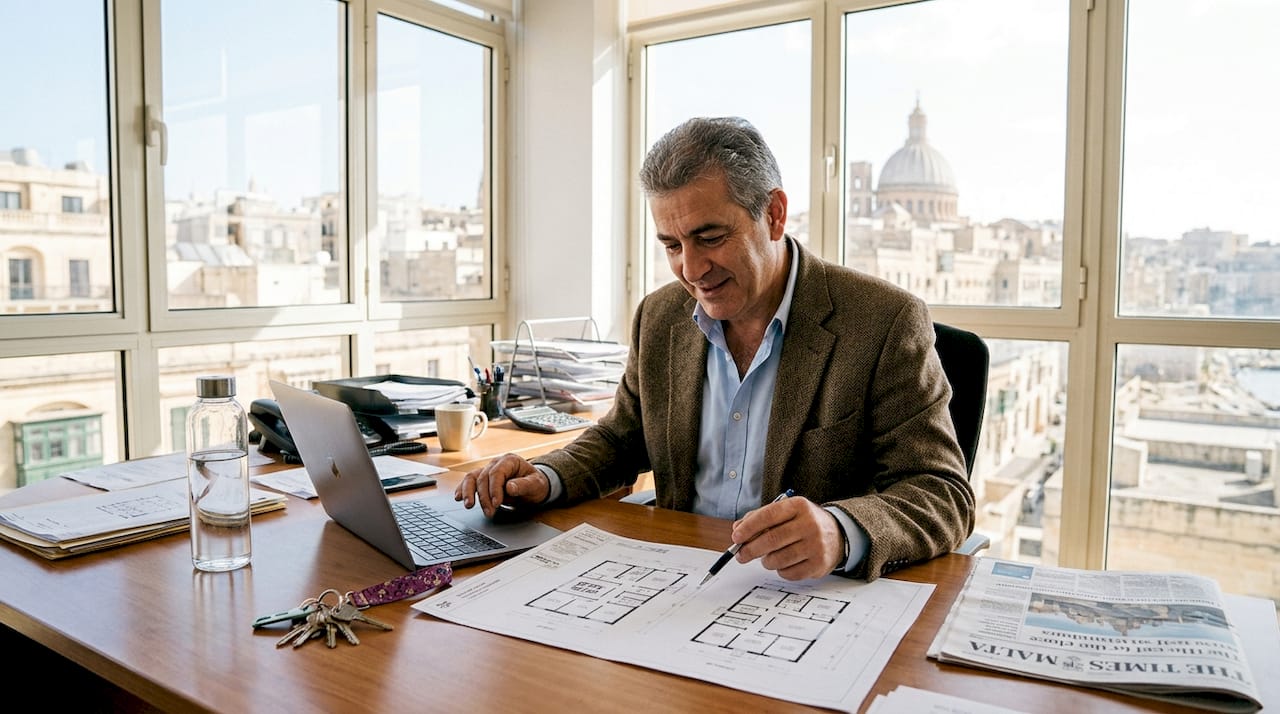 Office space pricing workflow for landlords in Malta