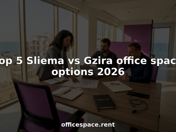 Colleagues working in Sliema office with city view Sliema vs Gzira office space