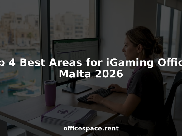 Professional working in Malta office with city view Best areas for iGaming offices Malta