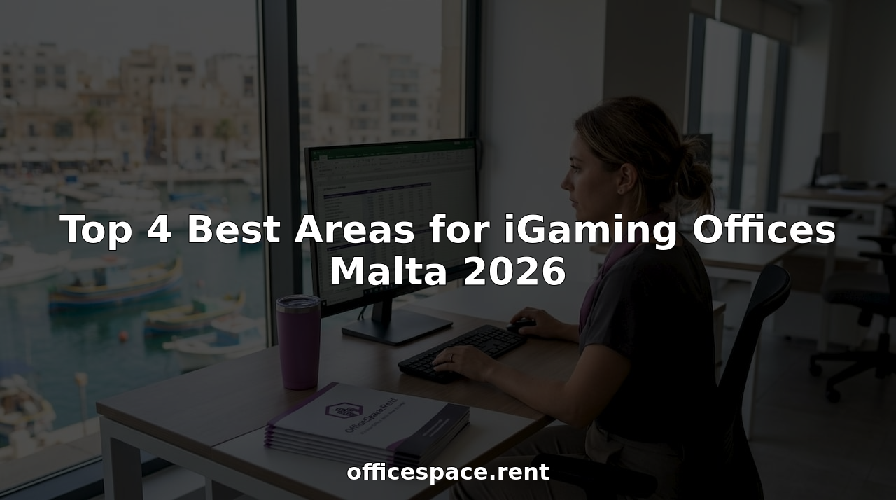 Professional working in Malta office with city view Best areas for iGaming offices Malta