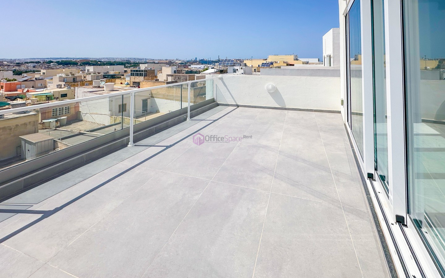Spacious verandah (18sqm) Fgura Penthouse Office for Rent