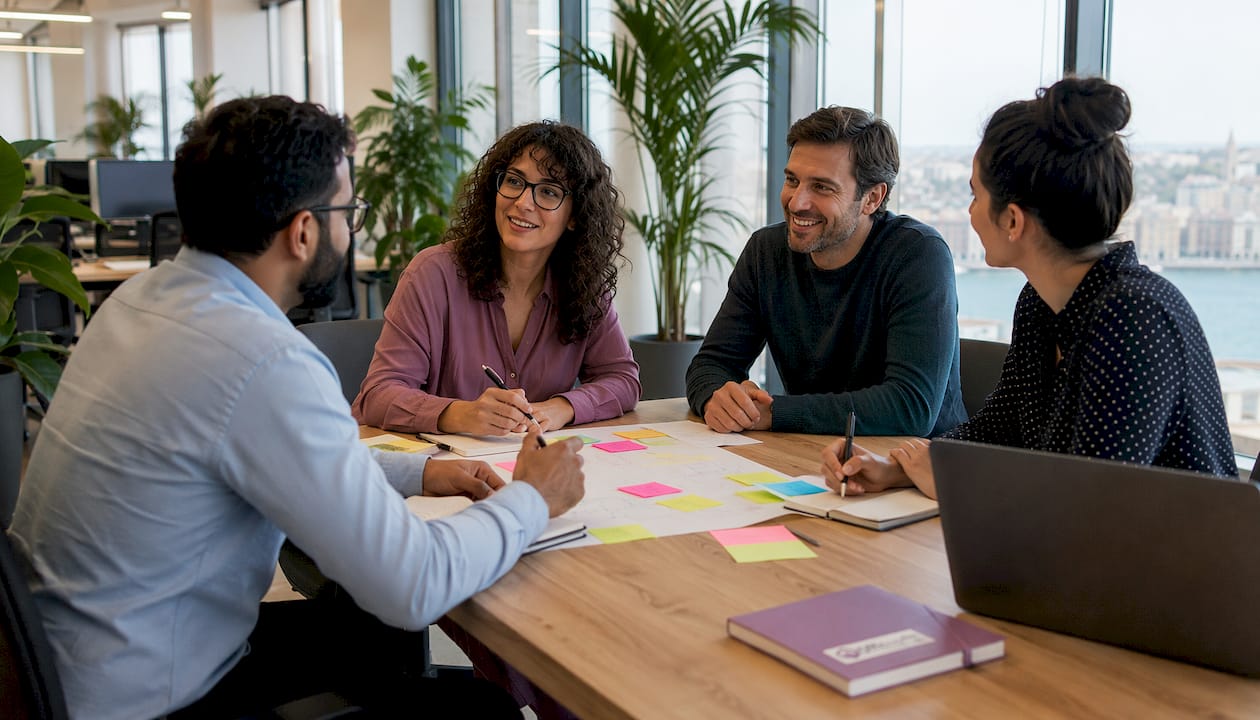 Team collaborating in modern Sliema office